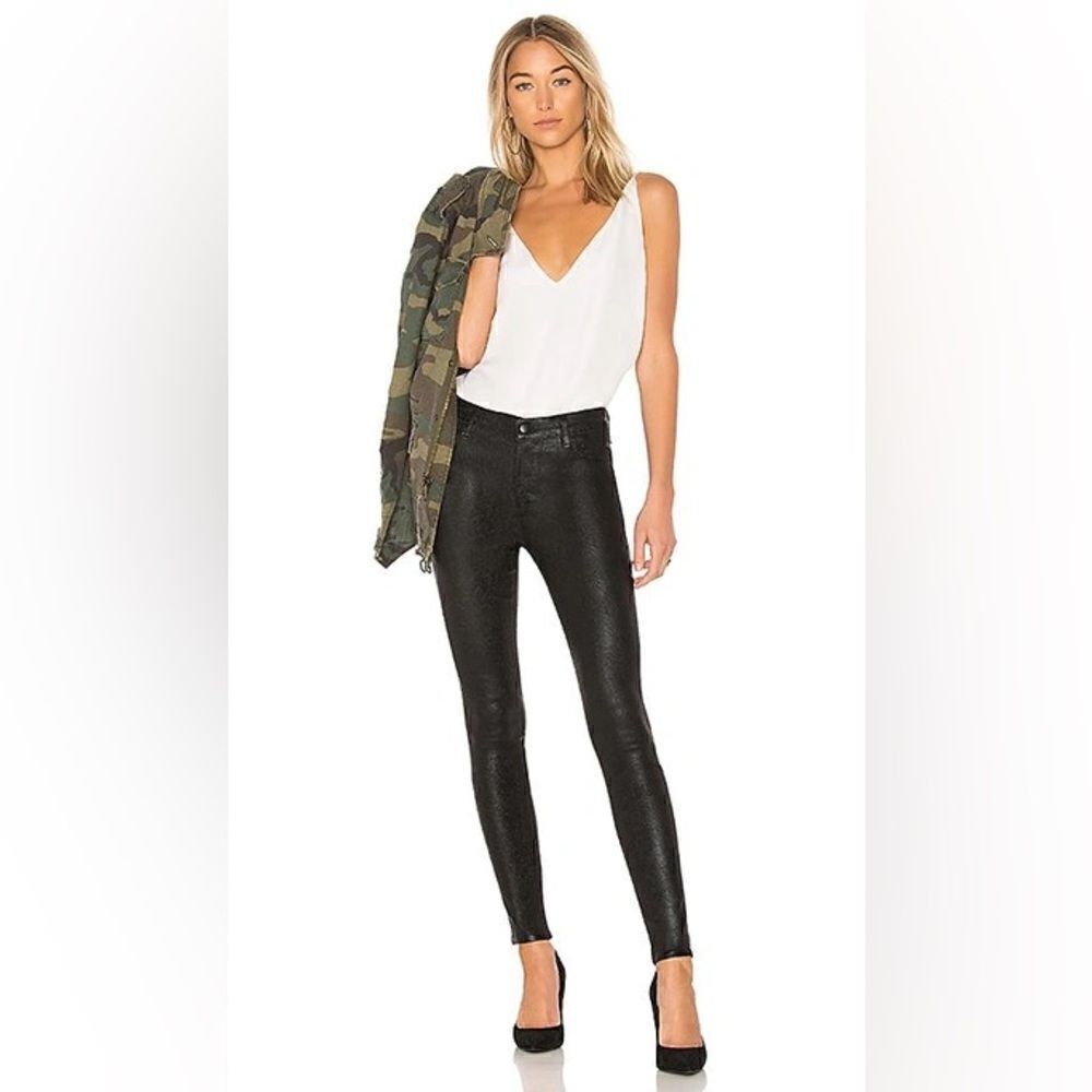 J Brand Maria High Rise Skinny Coated Jeans in Cristalline